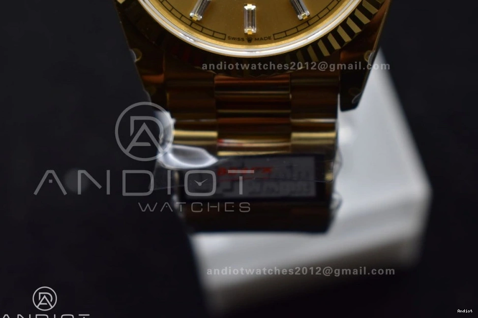 904L Weight) Diamond QF YG vr3255 with V5 Stick President 36 Best Steel Dial Gold DayDate on Bracelet Edition (Gain 0516